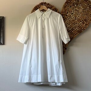 COS poplin cotton a-line mini shirt dress in white size 8/M
